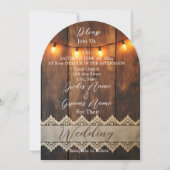 Invitation Mariage Bois Rustique et Dentelle (Devant)