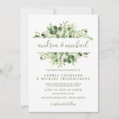 Invitation Mariage Bois Rustique & Verdure d'Eucalyptus (Devant)