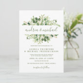 Invitation Mariage Bois Rustique & Verdure d'Eucalyptus (Debout devant)