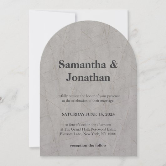 Invitation Mariage Bois texturé marbre (Devant)