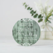 Invitation Mariage Bois Vert Rustique Fleurs en Volute 2c (Debout devant)