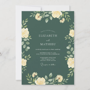 Invitation Mariage Boisé et Sombre de Vert Pin