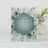 Invitation Mariage Boisé Éthéré de Teal (Debout devant)