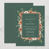 Invitation Mariage Boisé Sublime au Vert Sauge (Devant / Derrière)