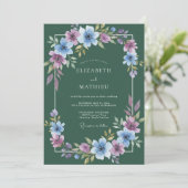 Invitation Mariage Boisé Vert Forêt Humeur (Debout devant)