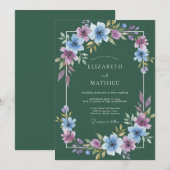Invitation Mariage Boisé Vert Forêt Humeur (Devant / Derrière)
