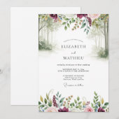 Invitation Mariage boisée brumeuse de Bourgogne (Devant / Derrière)