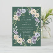 Invitation Mariage Boisée Éthérée de Vert de Forêt (Debout devant)