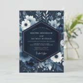 Invitation Mariage Boisée Fleur d'Indigo (Debout devant)