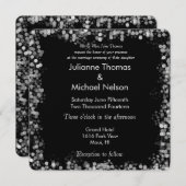 Invitation Mariage Bokeh noir et blanc (Devant / Derrière)