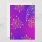 Invitation Mariage Bollywood Arabe Feuille D'Or (Dos)