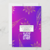 Invitation Mariage Bollywood arabe QR Code RSVP (Dos)
