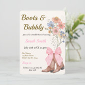 Invitation Mariage Boots and Bubbly (Debout devant)