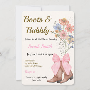Invitation Mariage Boots and Bubbly
