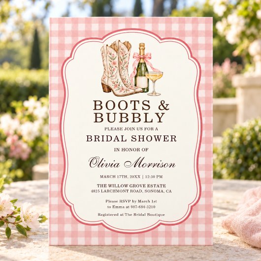Invitation Mariage Boots & Bubbly