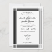 Invitation Mariage bordé noir et blanc (Devant)