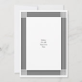Invitation Mariage bordé noir et blanc (Dos)