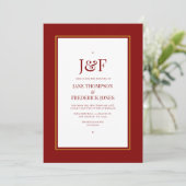 Invitation Mariage bordeaux et jaune (Debout devant)