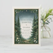 Invitation Mariage Bordure de Sentier de Pin Étoilé (Debout devant)