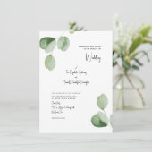 Invitation Mariage botancien simple moderne Aquarelle (Debout devant)