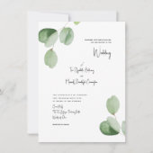 Invitation Mariage botancien simple moderne Aquarelle (Devant)