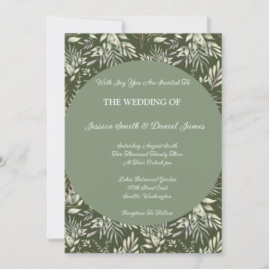 Invitation Mariage botanique (Devant)