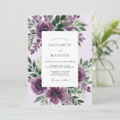 Invitation Mariage botanique à couper le souffle violet (Debout devant)