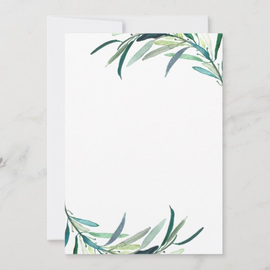 Invitation Mariage botanique à feuilles (Dos)