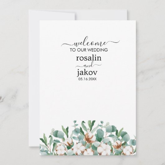 Invitation Mariage botanique à la verdure élégante (Devant)