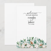 Invitation Mariage botanique à la verdure élégante (Devant / Derrière)