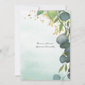 Invitation Mariage Botanique à l'Eucalyptus (Dos)