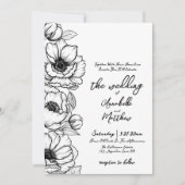 Invitation Mariage botanique à main florale tiré (Devant)