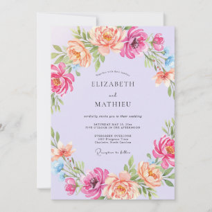 Invitation Mariage Botanique Abondant Lilas