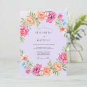 Invitation Mariage Botanique Abondant Lilas (Debout devant)