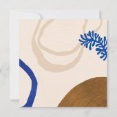 Invitation Mariage botanique Abstrait contemporain Bleu beige (Dos)