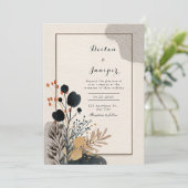 Invitation Mariage botanique Abstrait moderne (Debout devant)