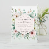 Invitation Mariage Botanique Aéré Sage & Blush (Debout devant)