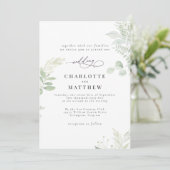 Invitation Mariage botanique aquarelle de verdure en cascade (Debout devant)