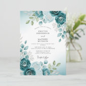 Invitation Mariage Botanique Aquarelle Douce Teinte (Debout devant)