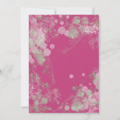 Invitation Mariage botanique aquarelle rose et vert (Dos)