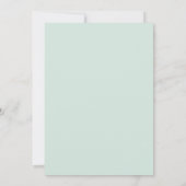 Invitation Mariage botanique aquarelle vert menthe (Dos)