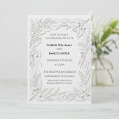 Invitation Mariage Botanique Argent (Debout devant)