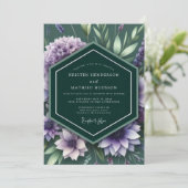 Invitation Mariage Botanique au Lilas Emeraude (Debout devant)