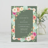 Invitation Mariage Botanique au Pastel Sage (Debout devant)
