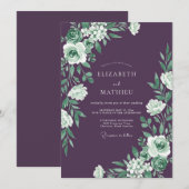 Invitation Mariage Botanique au Plum Stately (Devant / Derrière)