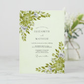 Invitation Mariage Botanique au Vert Céladon (Debout devant)