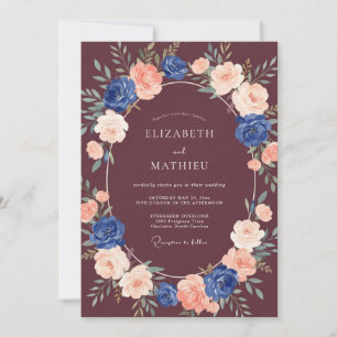 Invitation Mariage Botanique Automnal Bourguignon Maussade