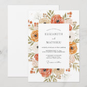 Invitation Mariage Botanique Automnal de Rust Moody (Devant / Derrière)