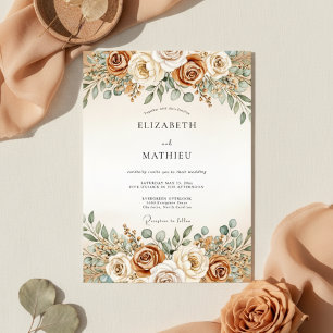Invitation Mariage Botanique Automnal en Terracotta