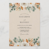 Invitation Mariage Botanique Automnal Ocre (Devant)